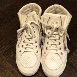 Chanel white high top sneaker